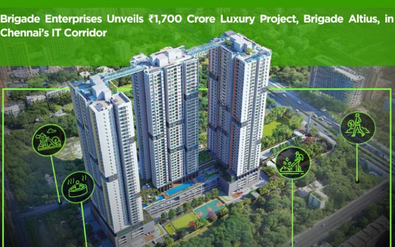 Brigade Enterprises Unveils ₹1,700 Crore Luxury Project, Brigade Altius, in Chennai’s IT Corridor